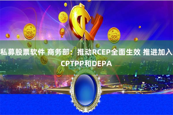 私募股票软件 商务部：推动RCEP全面生效 推进加入CPTPP和DEPA